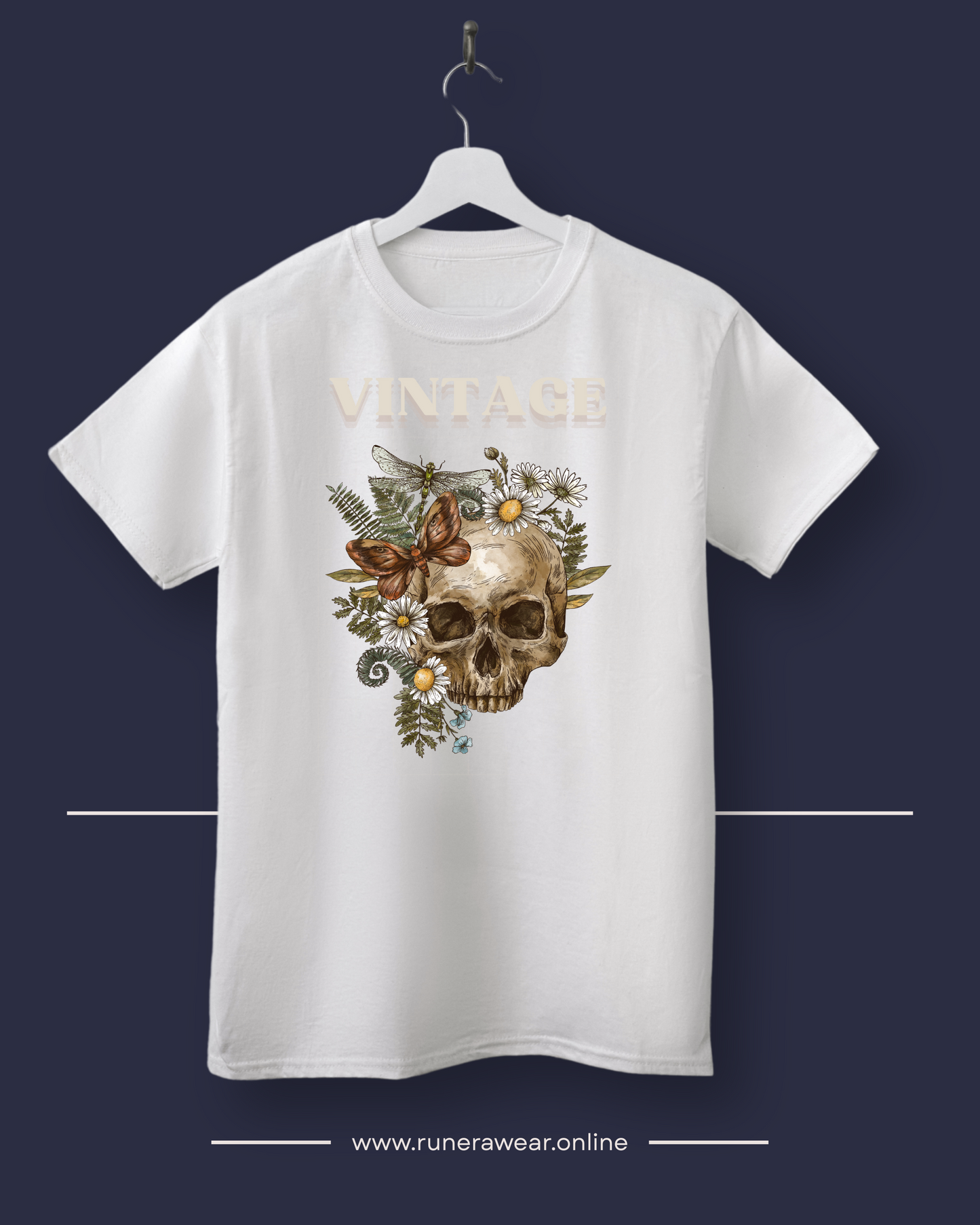 Vintage Skull Unisex Cotton Crew Tee, Graphic Tee, Casual T-Shirt, Unique Gift, Festival Shirt, Unisex Wear