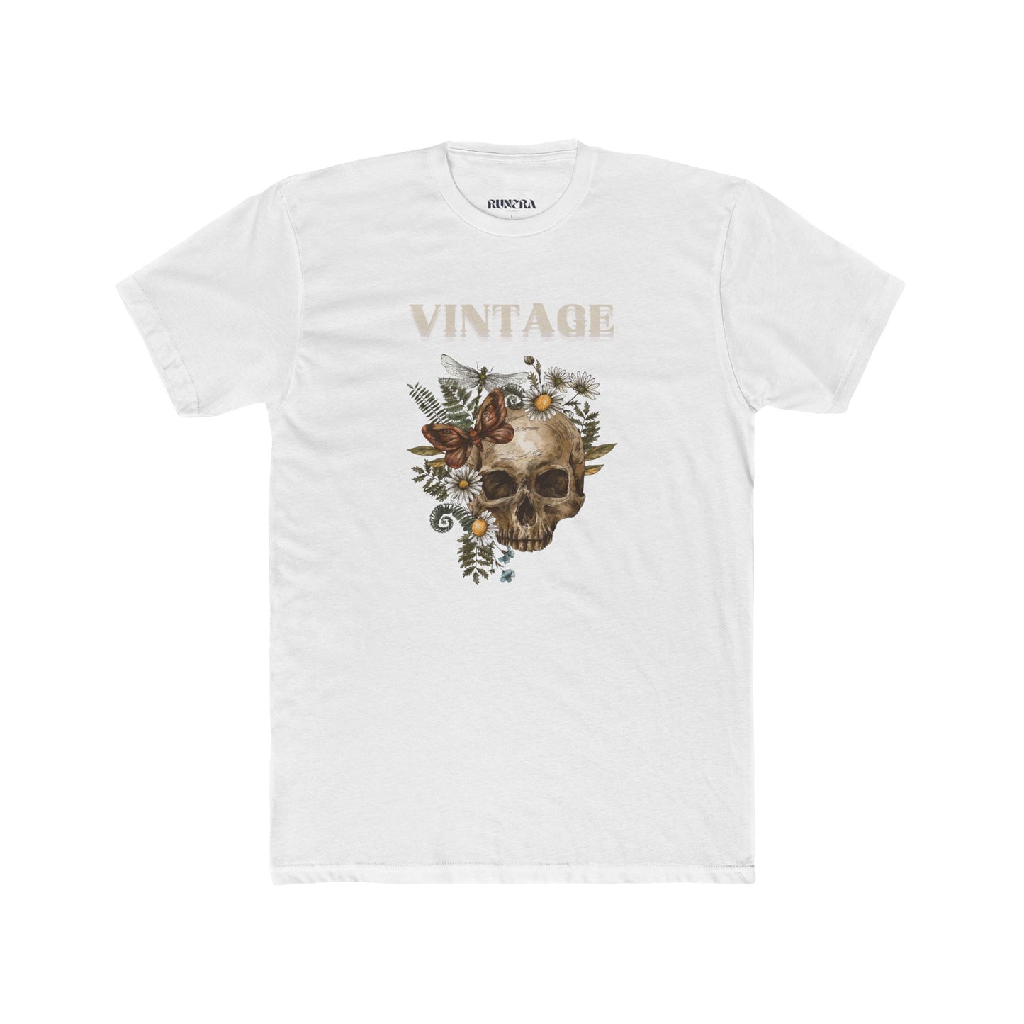 Vintage Skull Unisex Cotton Crew Tee, Graphic Tee, Casual T-Shirt, Unique Gift, Festival Shirt, Unisex Wear