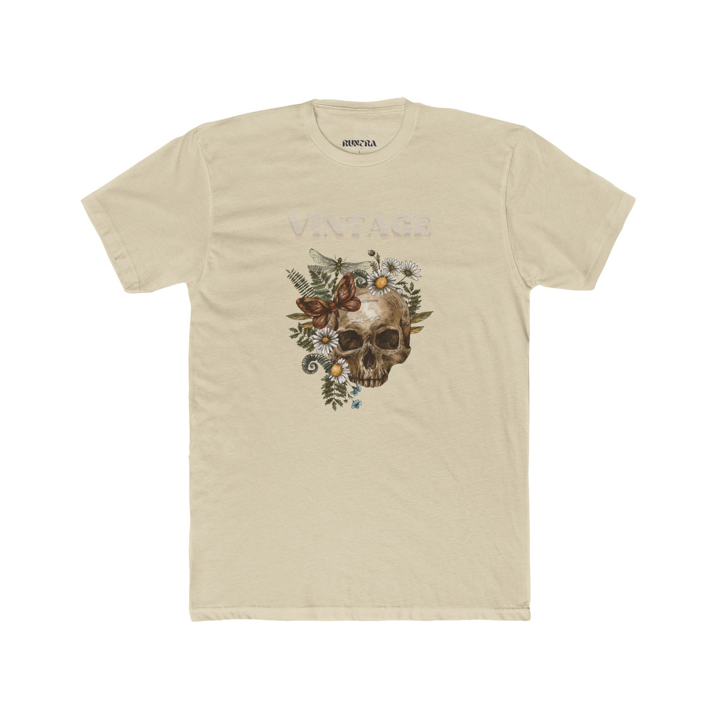 Vintage Skull Unisex Cotton Crew Tee, Graphic Tee, Casual T-Shirt, Unique Gift, Festival Shirt, Unisex Wear