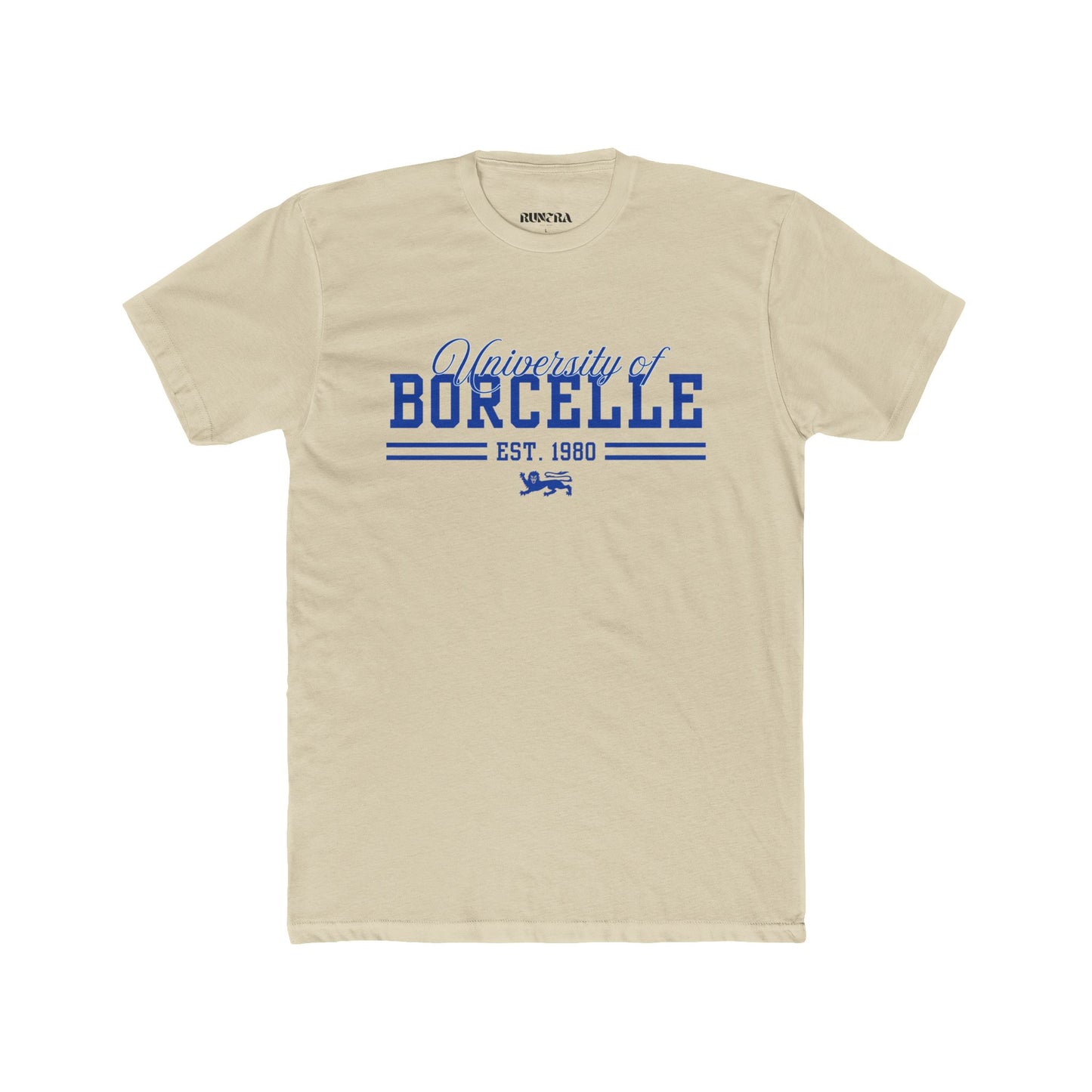 Unisex Cotton Crew Tee with University of Borcelle Est. 1980 Design, College Apparel, Casual Wear, Graduation Gift, University Merchandise