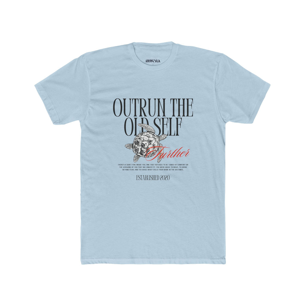 Unisex Motivational Graphic Tee, Outrun The Old Self Shirt, Casual Wear, Everyday Style, Gift for Fitness Enthusiasts, Inspirational Apparel