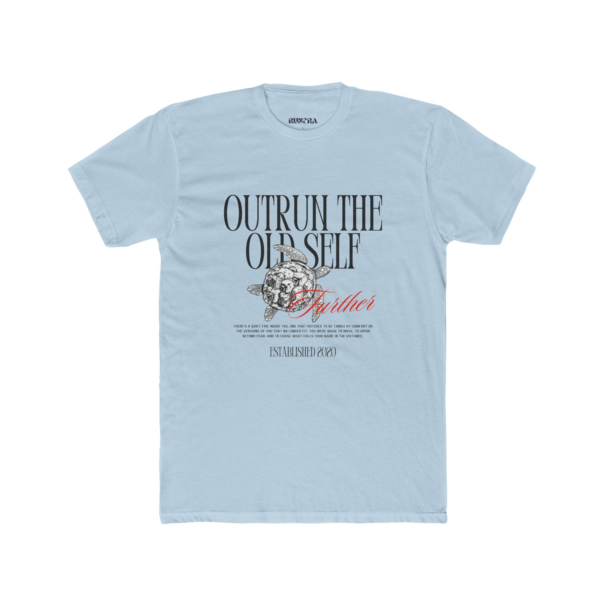 Unisex Motivational Graphic Tee, Outrun The Old Self Shirt, Casual Wear, Everyday Style, Gift for Fitness Enthusiasts, Inspirational Apparel