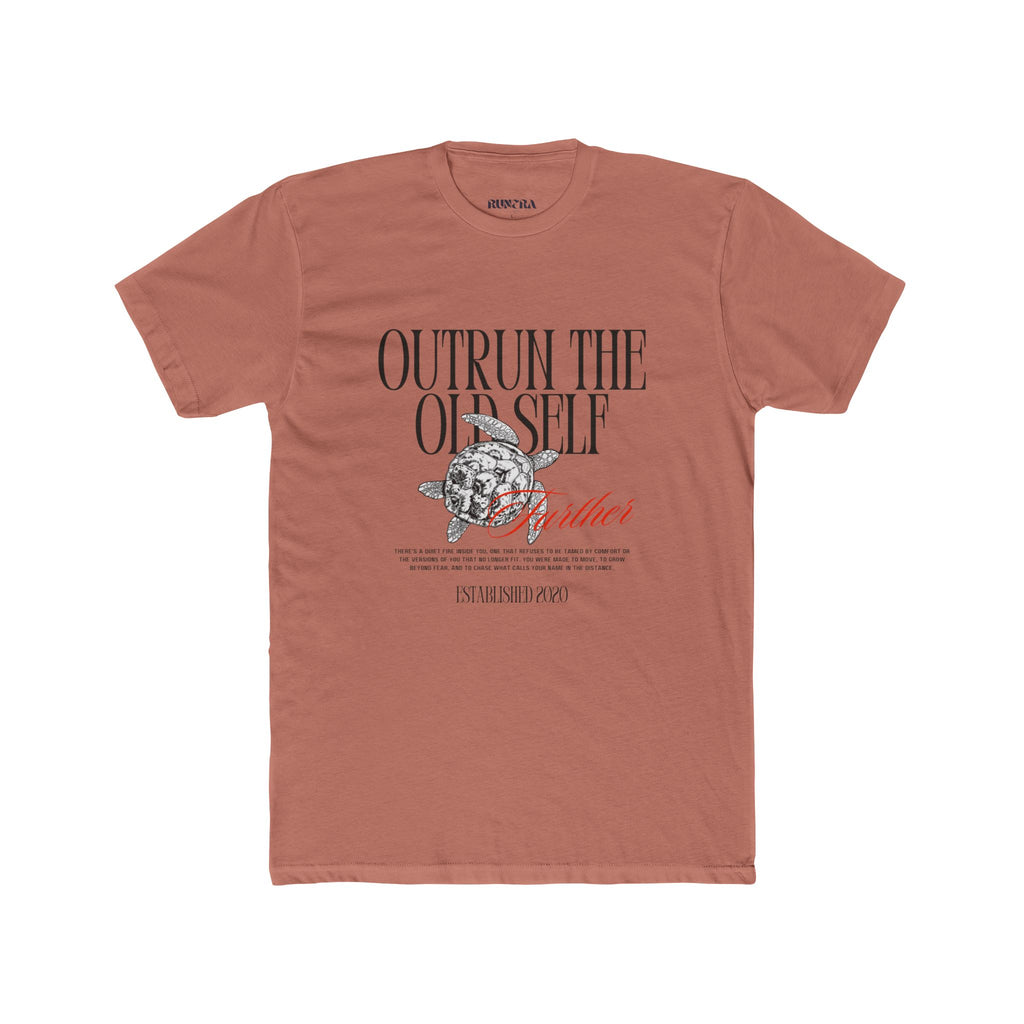 Unisex Motivational Graphic Tee, Outrun The Old Self Shirt, Casual Wear, Everyday Style, Gift for Fitness Enthusiasts, Inspirational Apparel