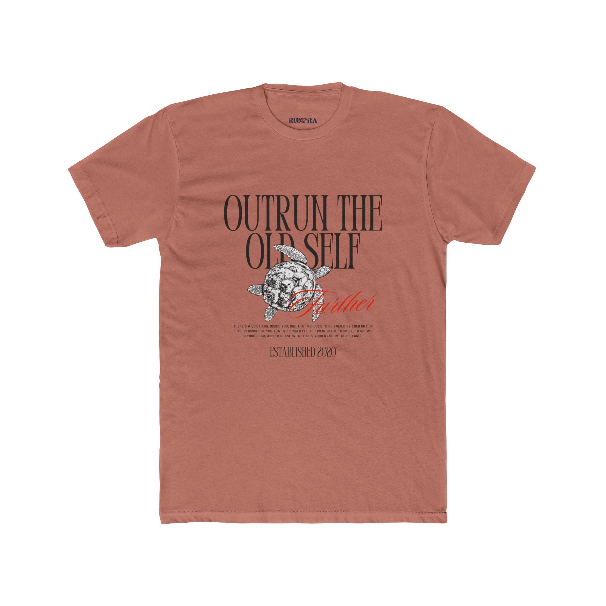 Unisex Motivational Graphic Tee, Outrun The Old Self Shirt, Casual Wear, Everyday Style, Gift for Fitness Enthusiasts, Inspirational Apparel