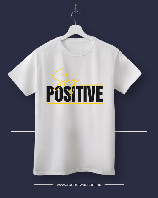 Stay Positive Unisex Cotton Crew Tee, Motivational T-Shirt, Casual Wear, Gift for Friends, Uplifting Apparel