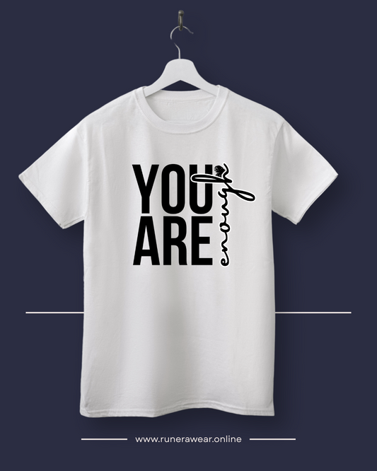Inspirational Unisex Cotton Crew Tee - You Are Enough, Motivational Shirt, Gift for Friends, Positive Affirmation Apparel, Everyday Wear