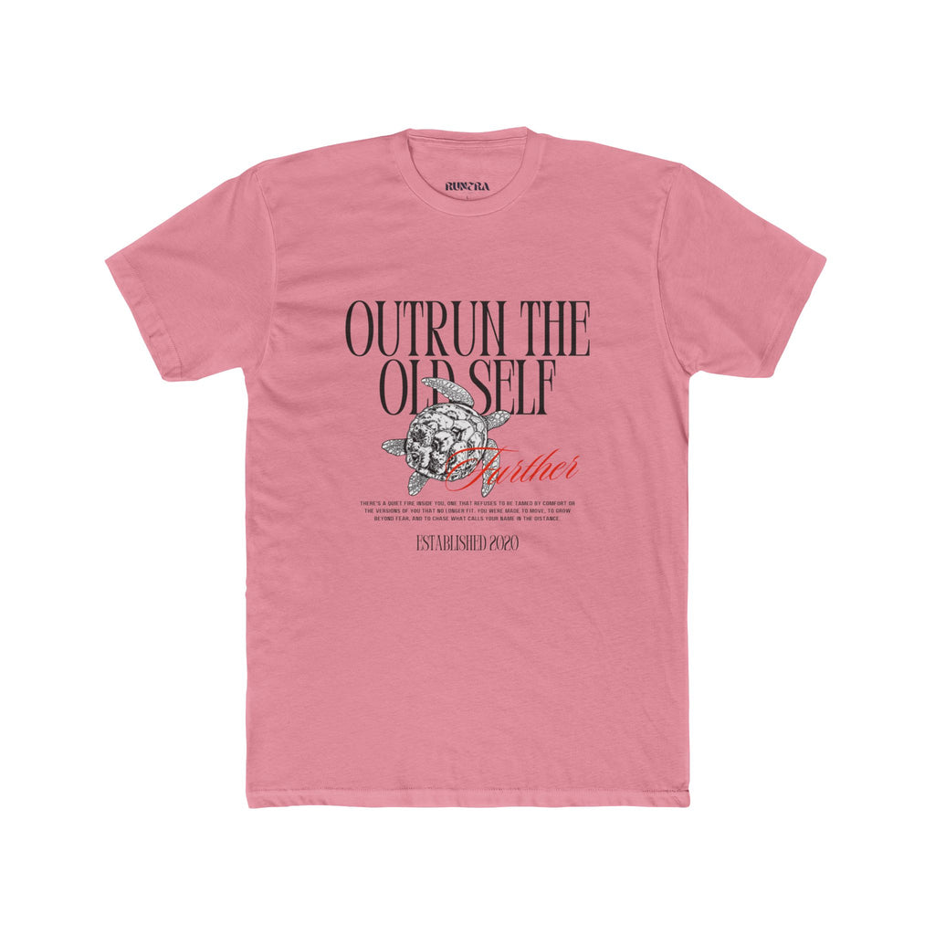Unisex Motivational Graphic Tee, Outrun The Old Self Shirt, Casual Wear, Everyday Style, Gift for Fitness Enthusiasts, Inspirational Apparel