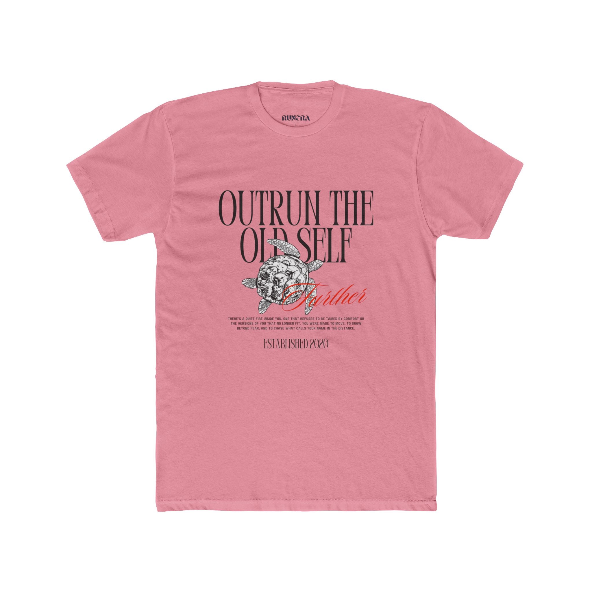 Unisex Motivational Graphic Tee, Outrun The Old Self Shirt, Casual Wear, Everyday Style, Gift for Fitness Enthusiasts, Inspirational Apparel