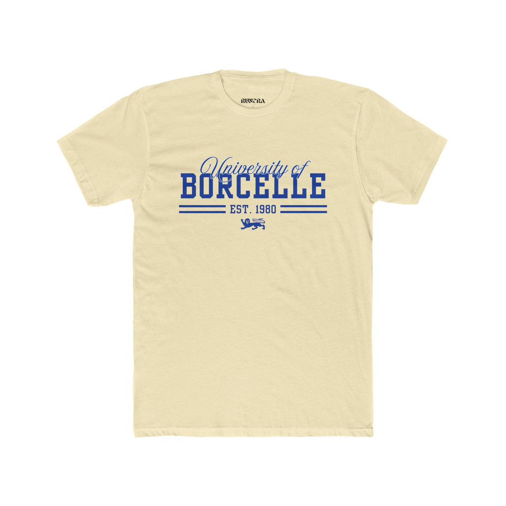 Unisex Cotton Crew Tee with University of Borcelle Est. 1980 Design, College Apparel, Casual Wear, Graduation Gift, University Merchandise