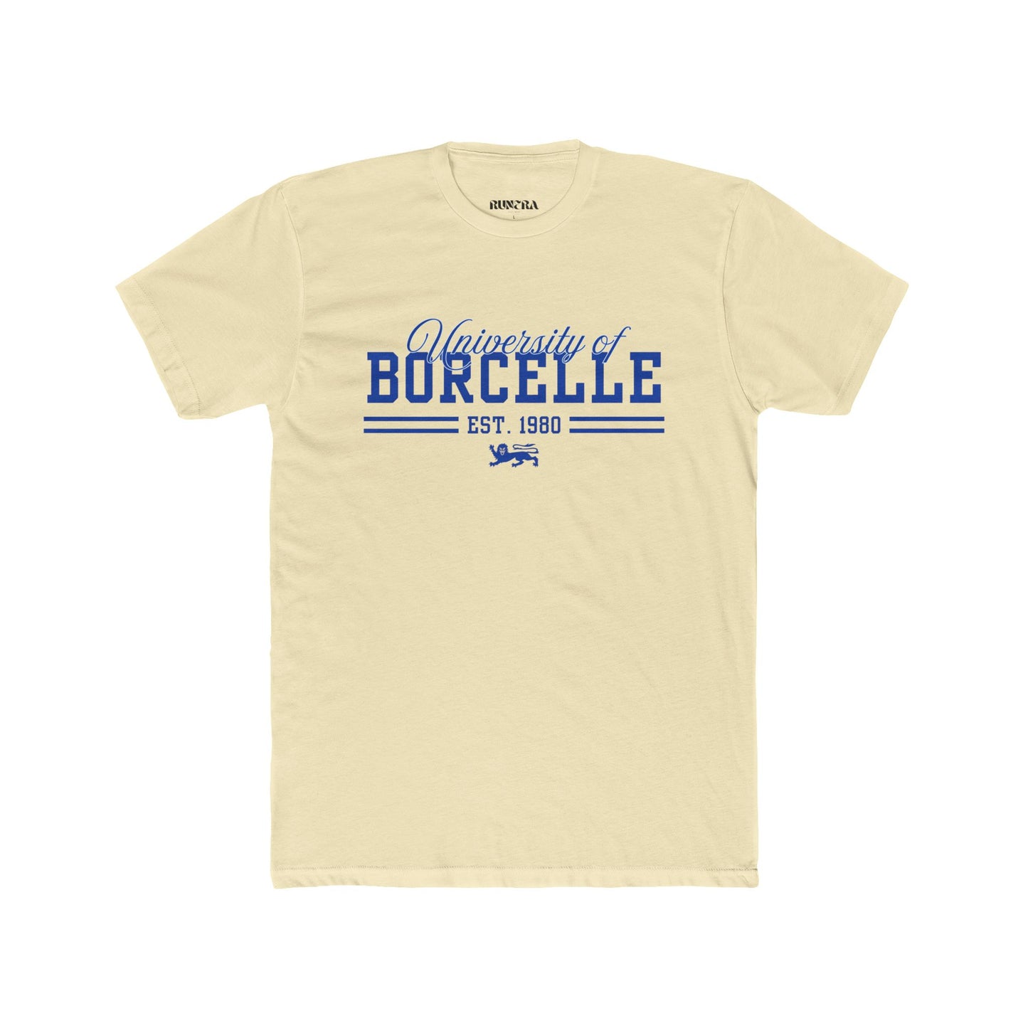 Unisex Cotton Crew Tee with University of Borcelle Est. 1980 Design, College Apparel, Casual Wear, Graduation Gift, University Merchandise