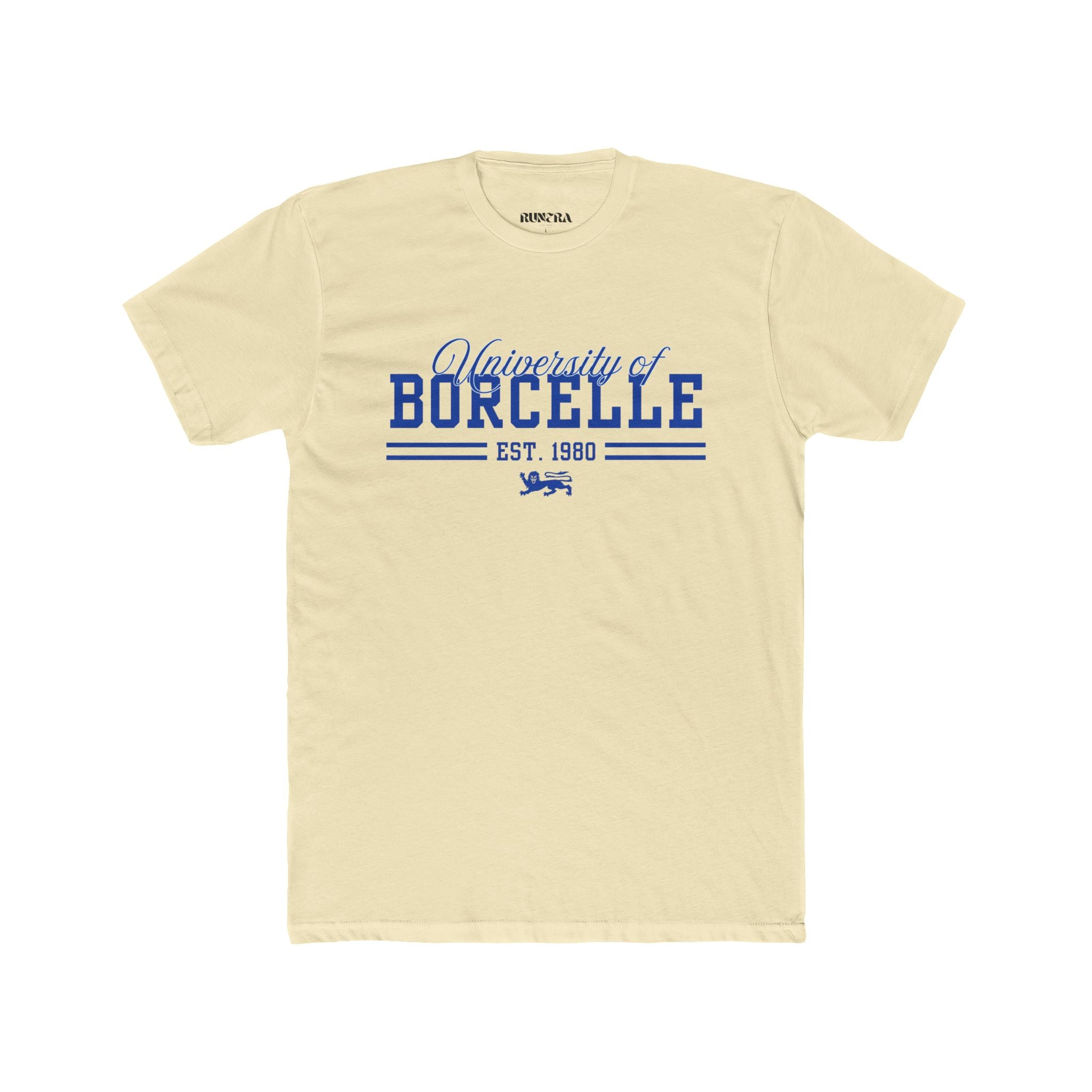 Unisex Cotton Crew Tee with University of Borcelle Est. 1980 Design, College Apparel, Casual Wear, Graduation Gift, University Merchandise