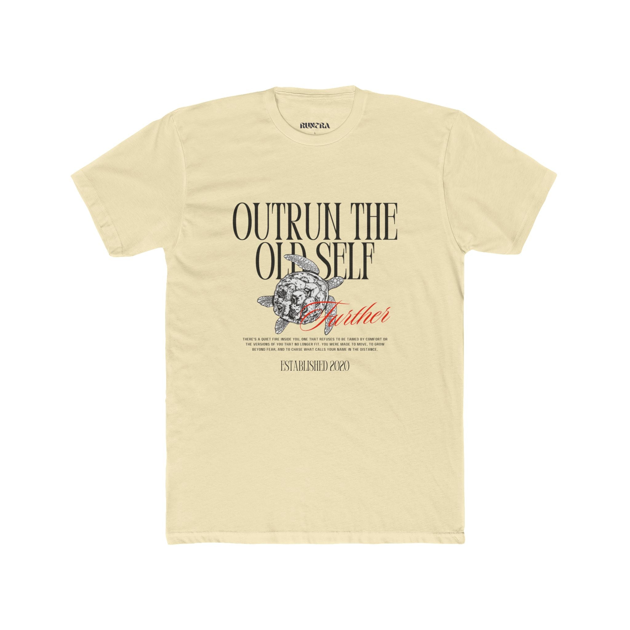 Unisex Motivational Graphic Tee, Outrun The Old Self Shirt, Casual Wear, Everyday Style, Gift for Fitness Enthusiasts, Inspirational Apparel