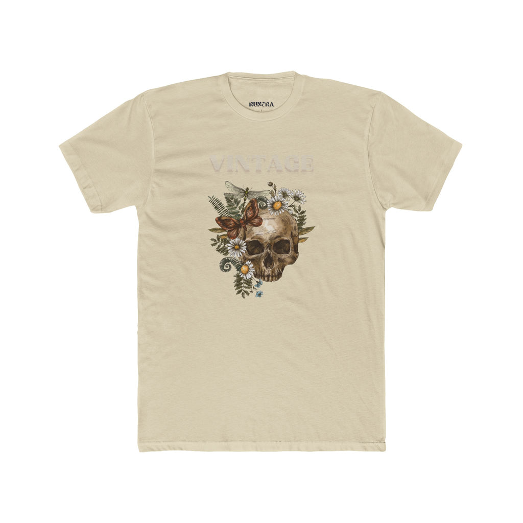 Vintage Skull Unisex Cotton Crew Tee, Graphic Tee, Casual T-Shirt, Unique Gift, Festival Shirt, Unisex Wear