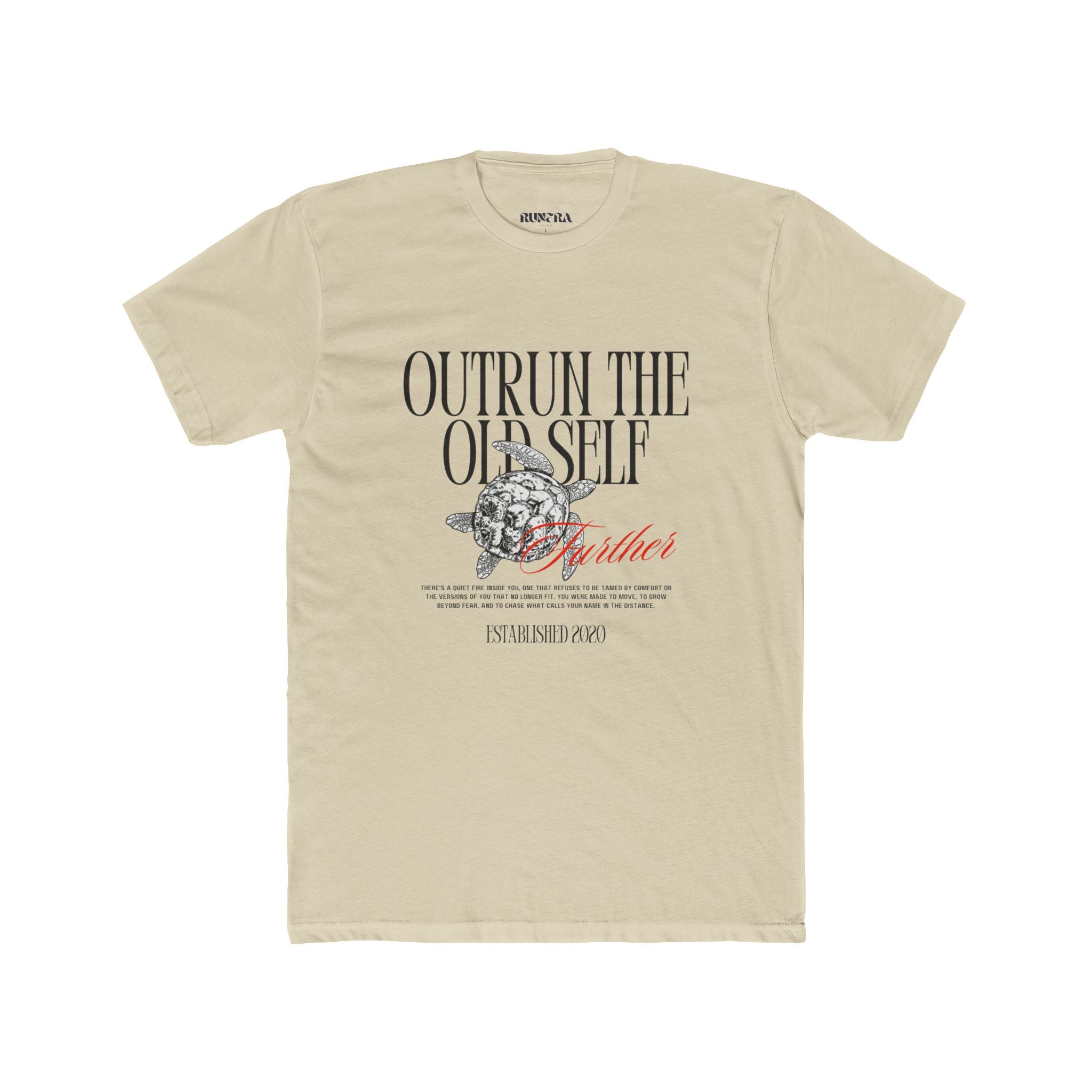 Unisex Motivational Graphic Tee, Outrun The Old Self Shirt, Casual Wear, Everyday Style, Gift for Fitness Enthusiasts, Inspirational Apparel